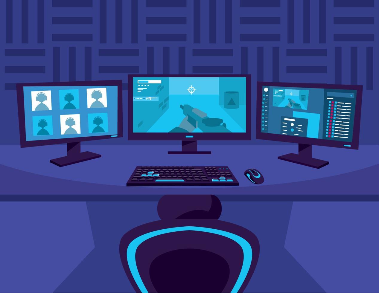 video game futuristic room vector