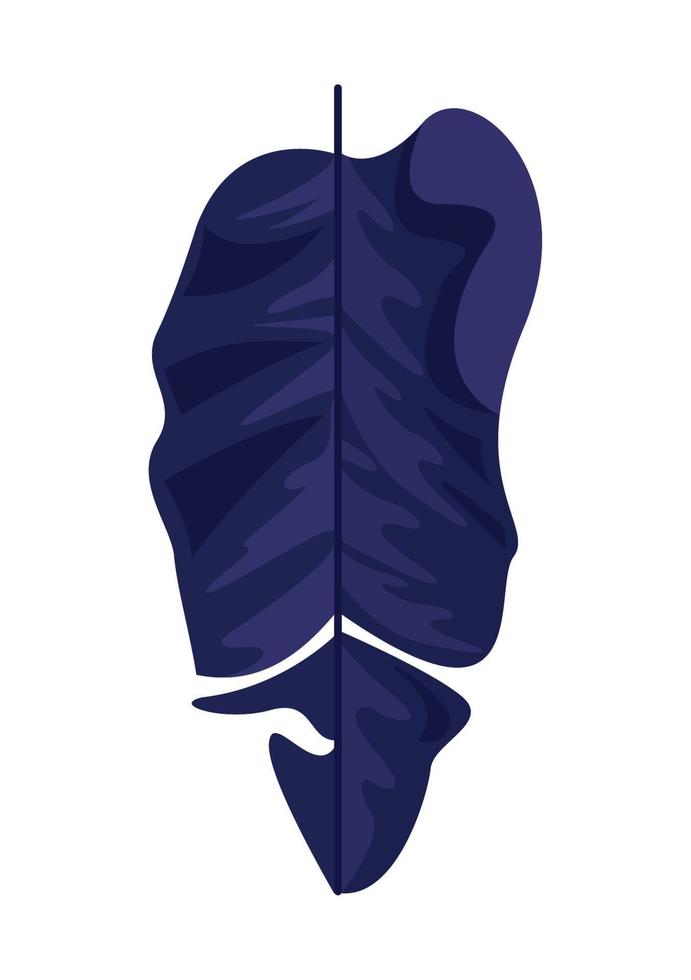 blue tropical leaf vector