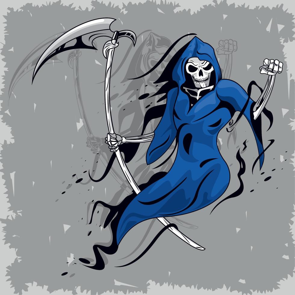 blue grim reaper vector