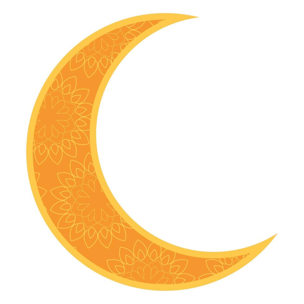 luna creciente dorada vector