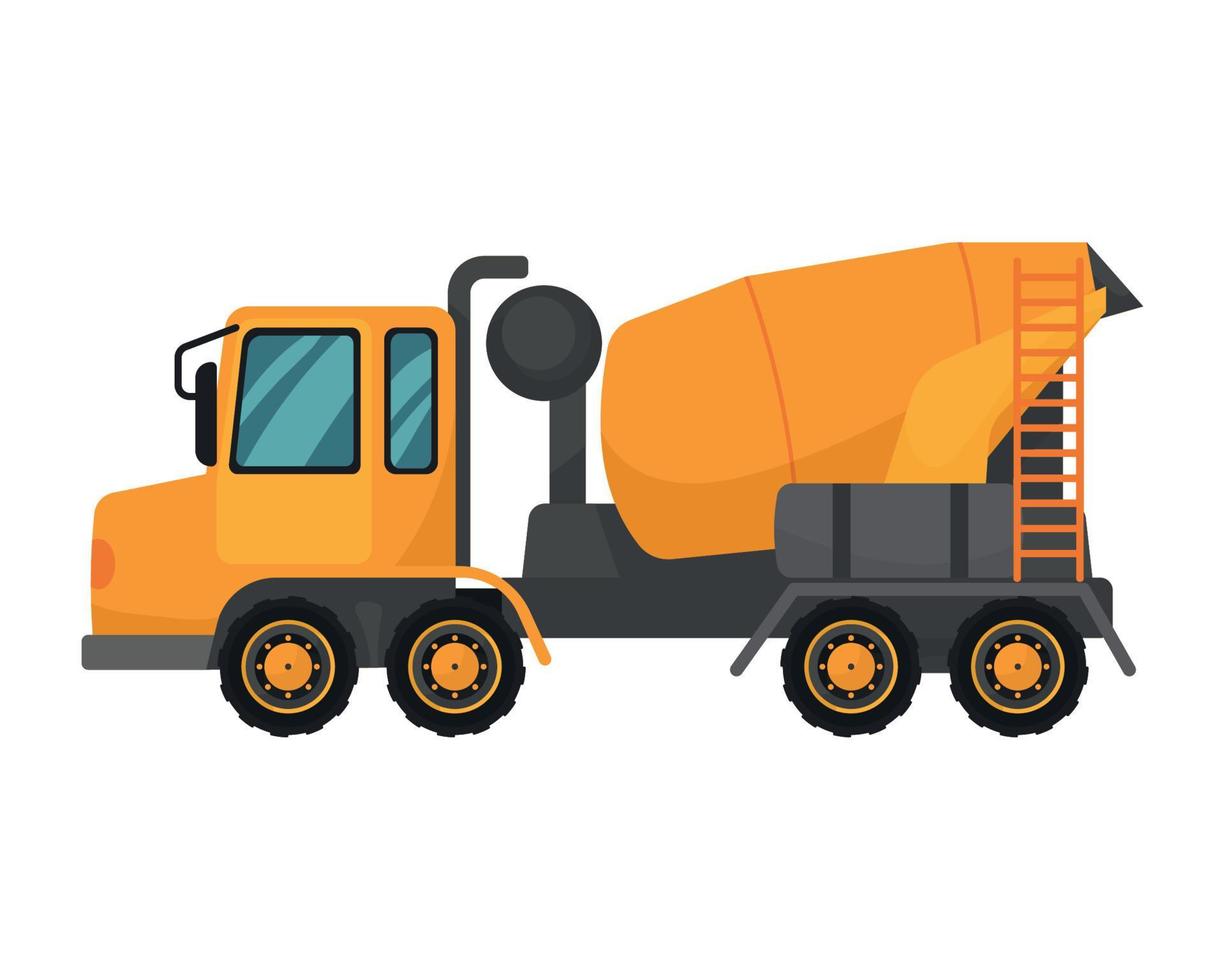 concrete mixer vehicle construction vector