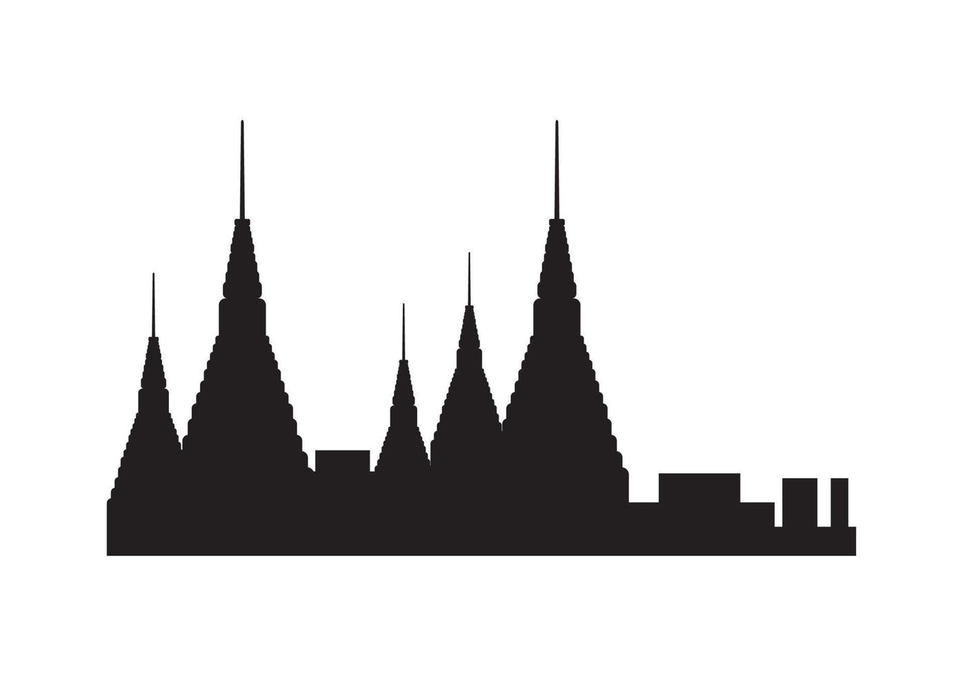 loy krathong palace silhouette vector