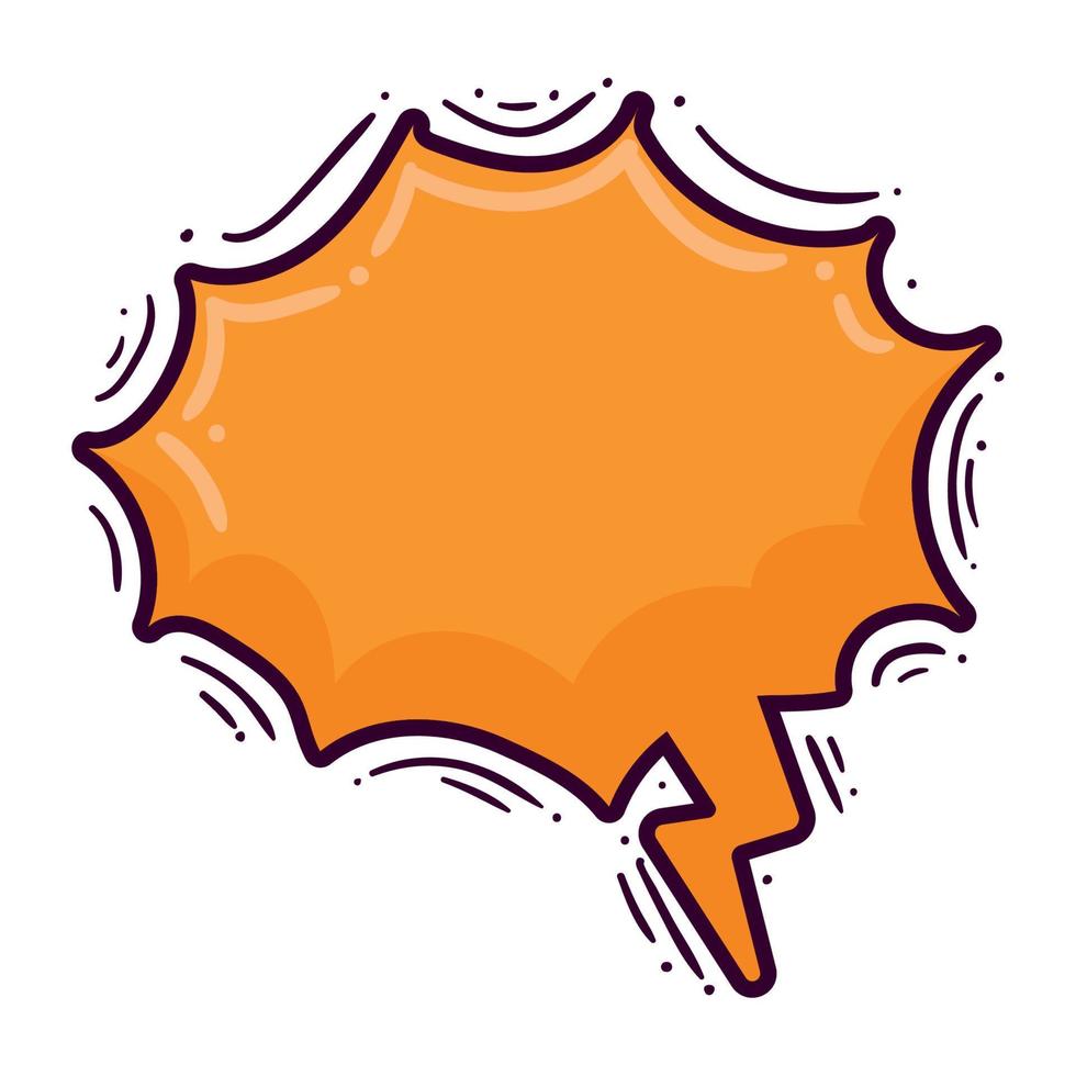 comic bubble orange color vector