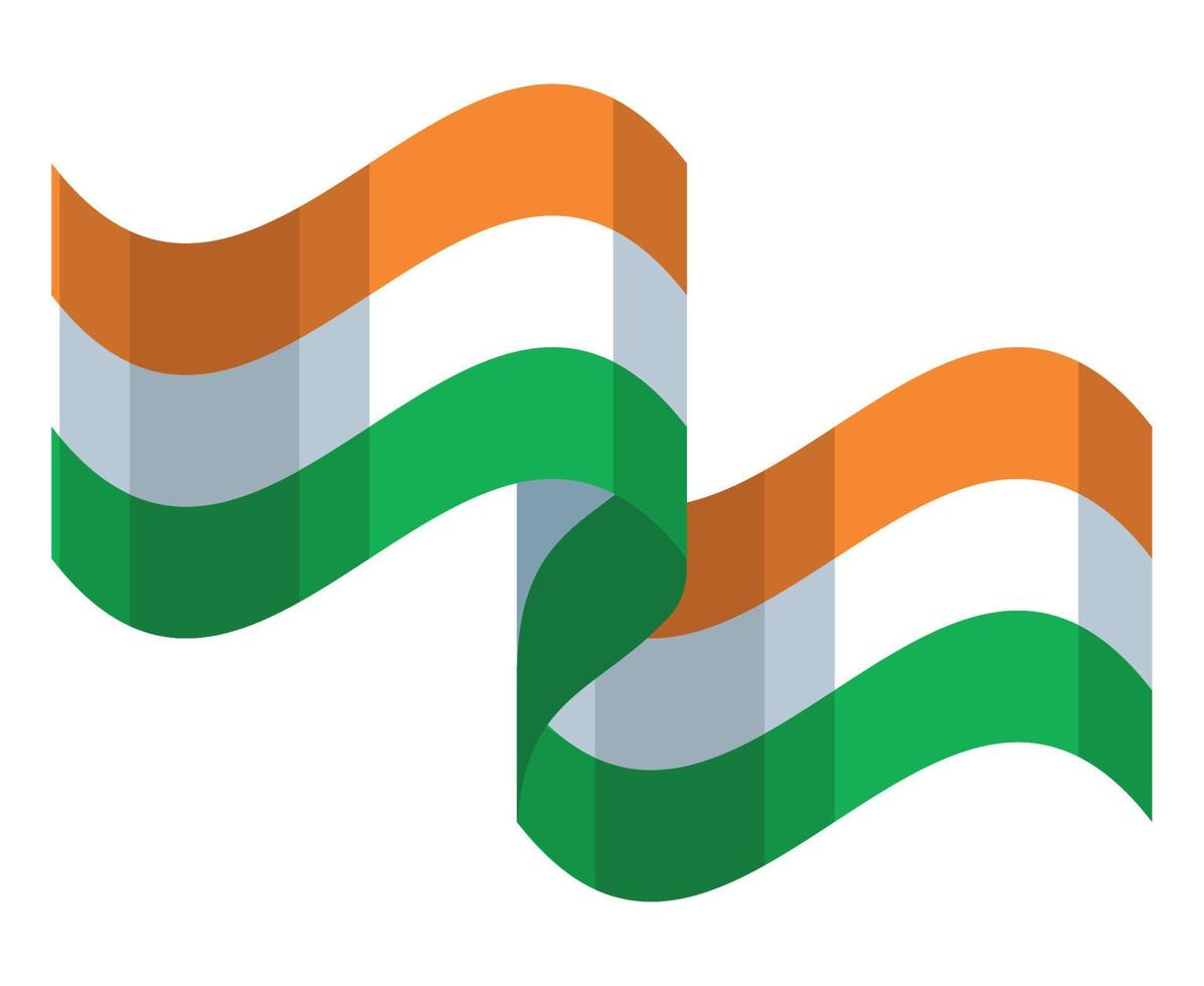 indian flag waving vector