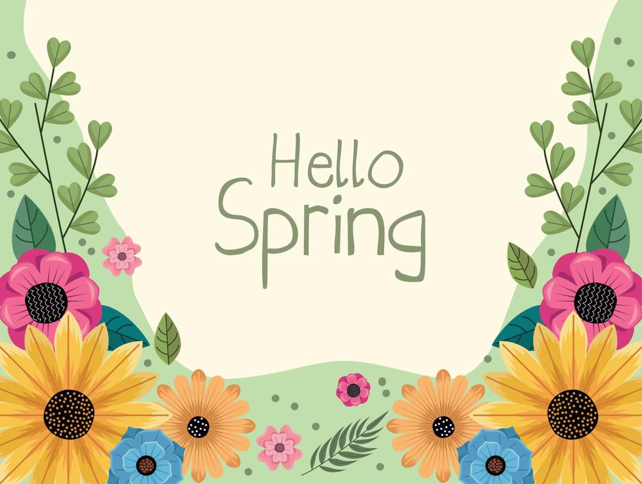 hello spring tamplate vector