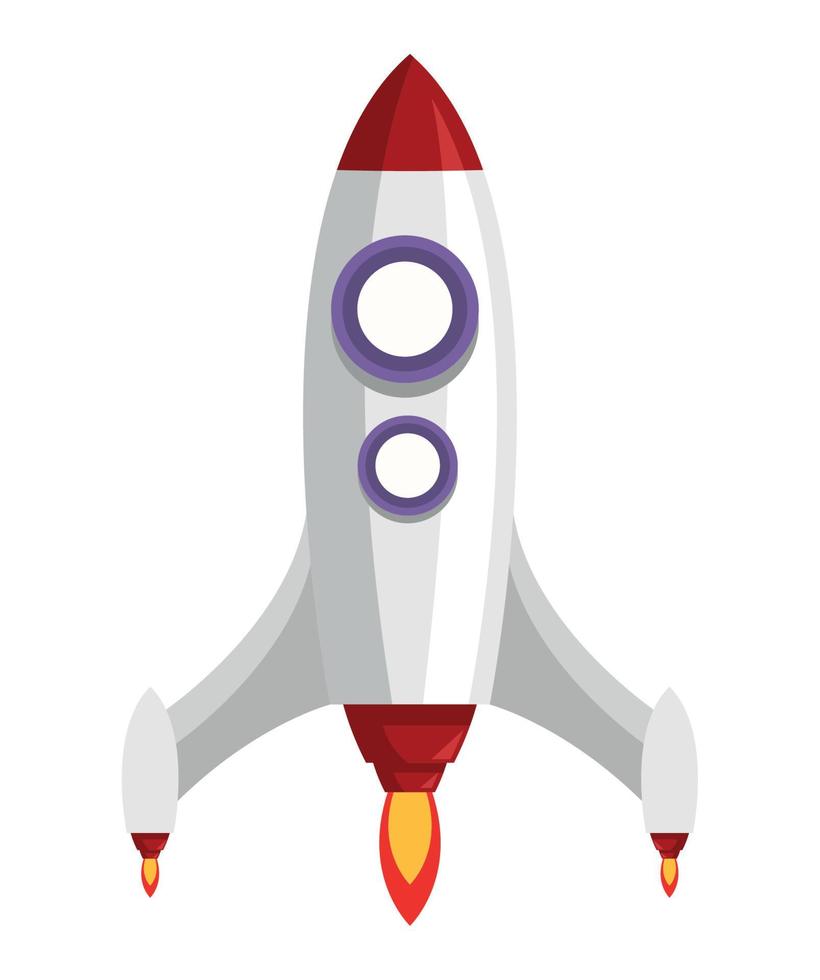 white rocket start up vector