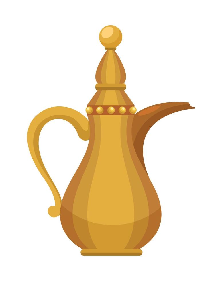 golden kettle utensil vector
