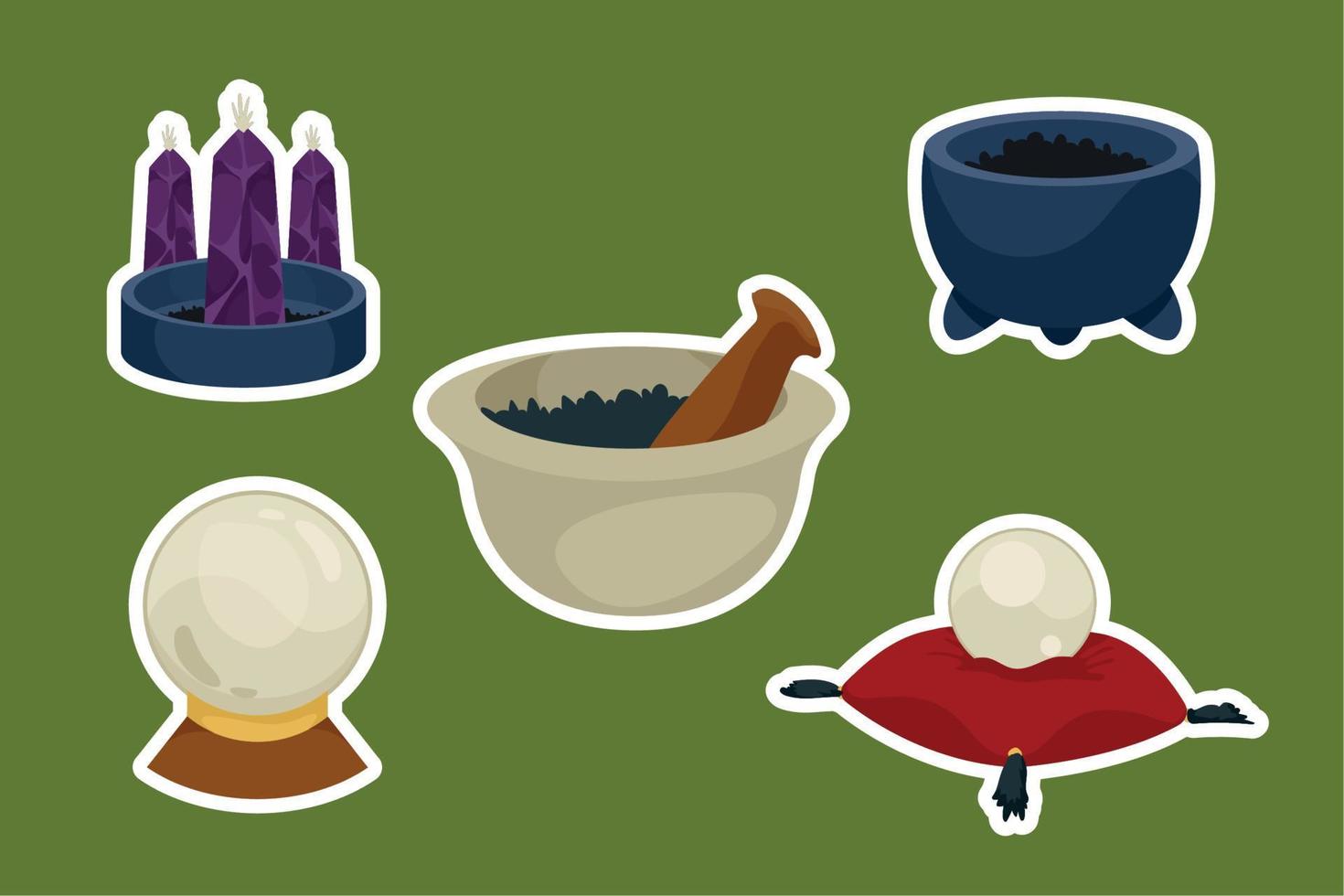 five fortune teller icons vector