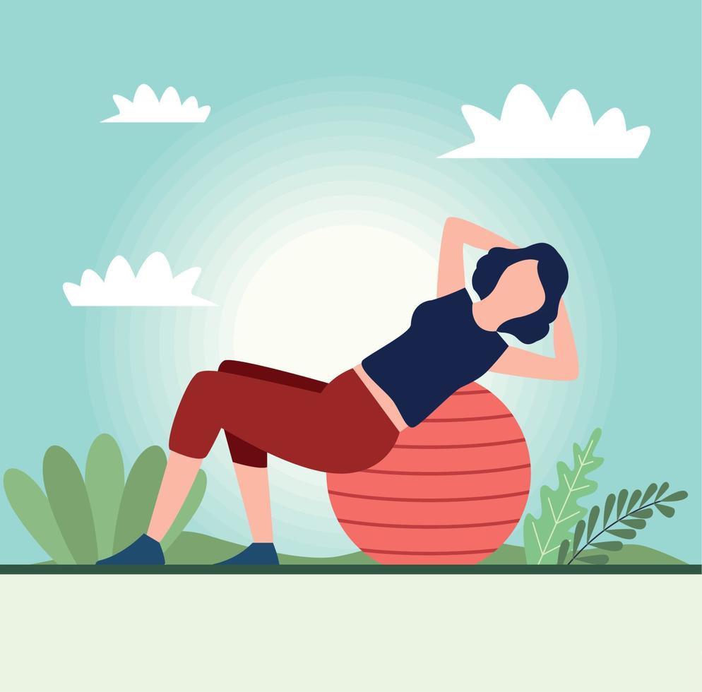 Woman with ball vector