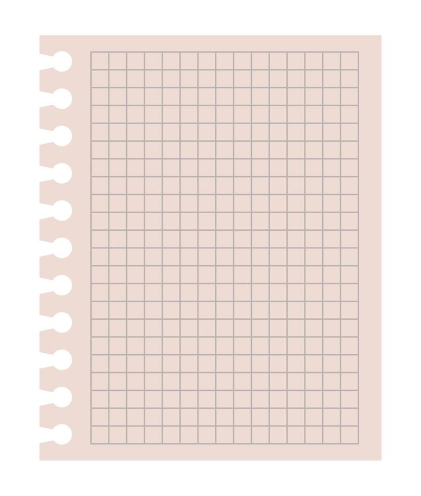 hoja de cuaderno escolar vector