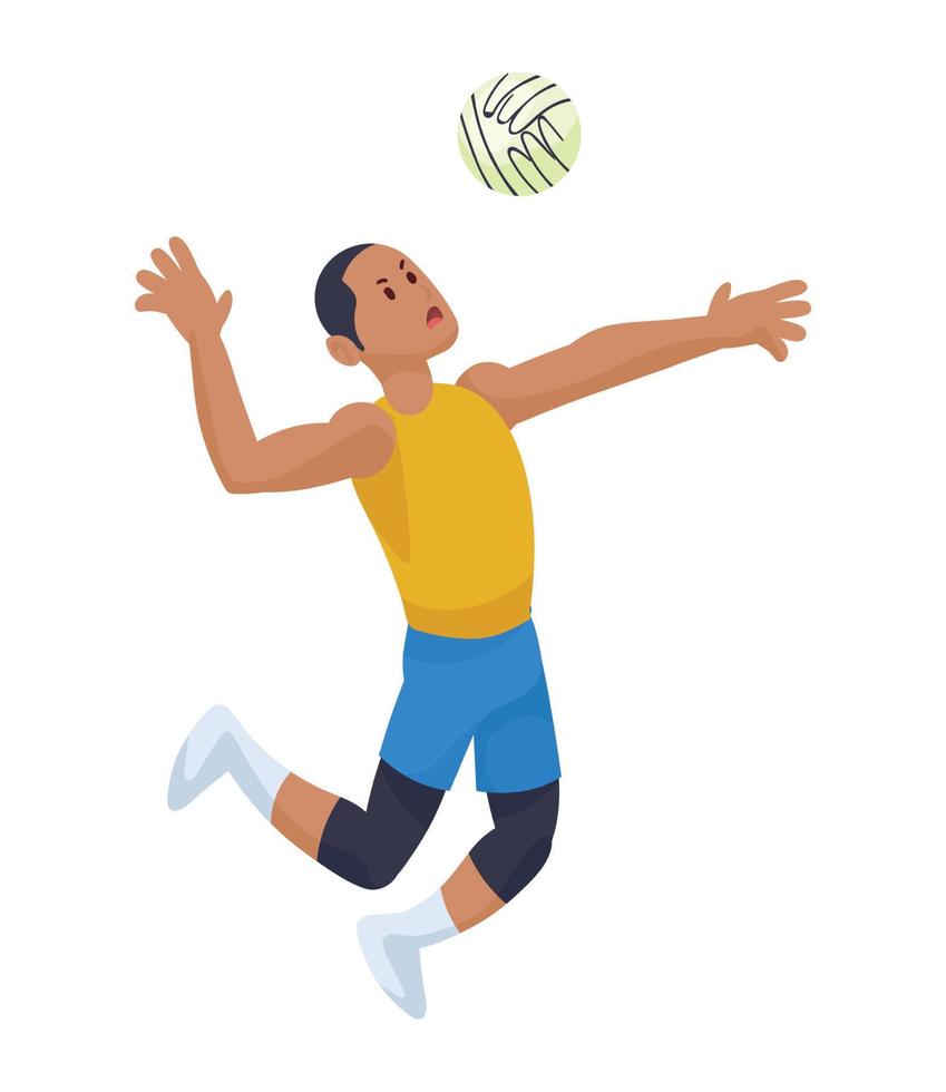 man athlete playing volleyball vector