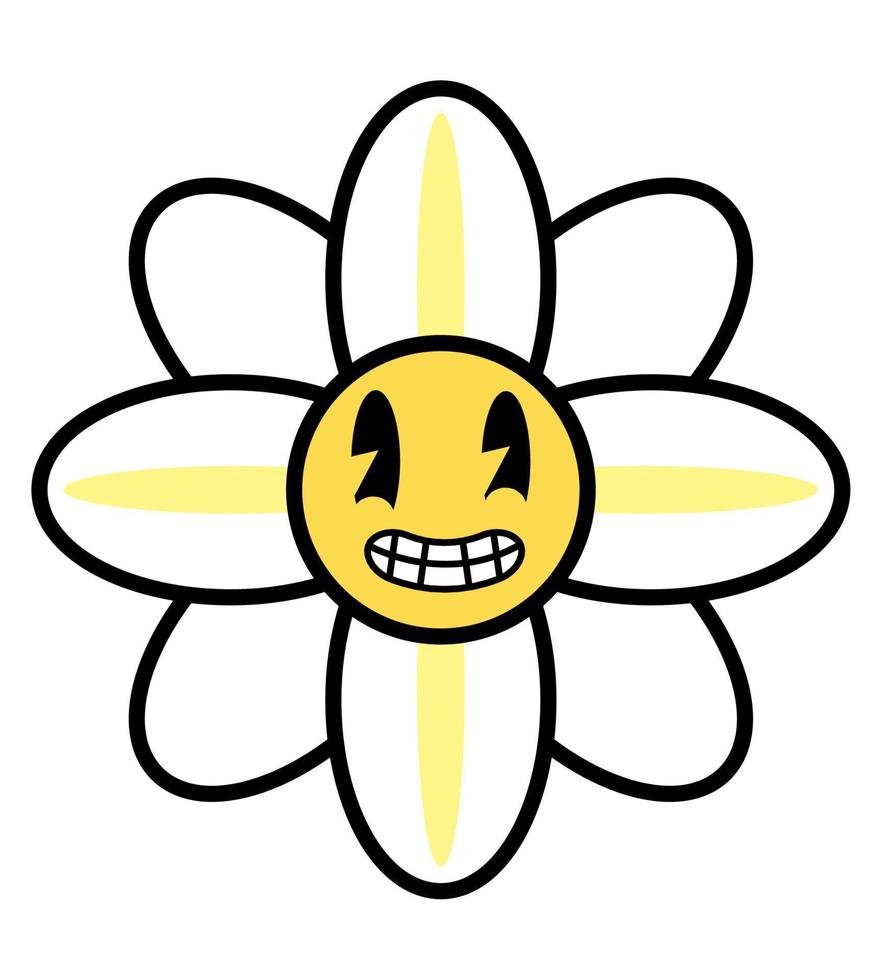 flower cartoon old school vector