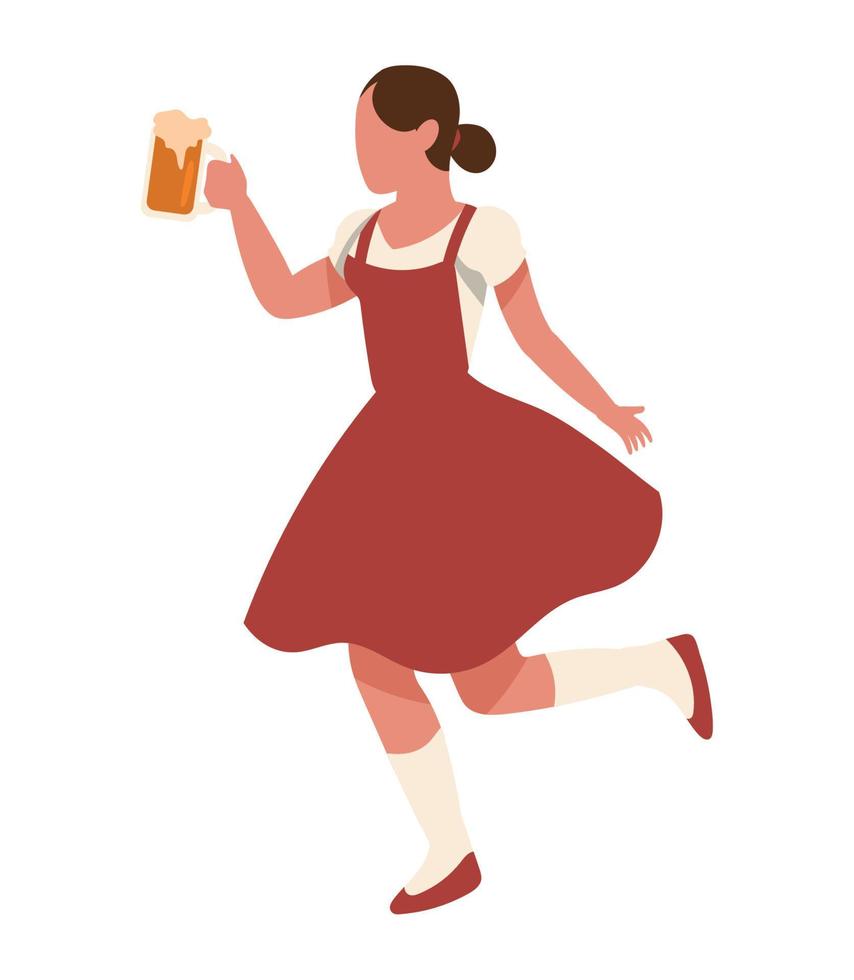 germany girl celebrating oktoberfest vector