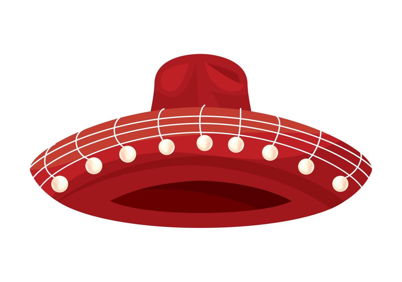 sombrero rojo mariachi mexicano vector