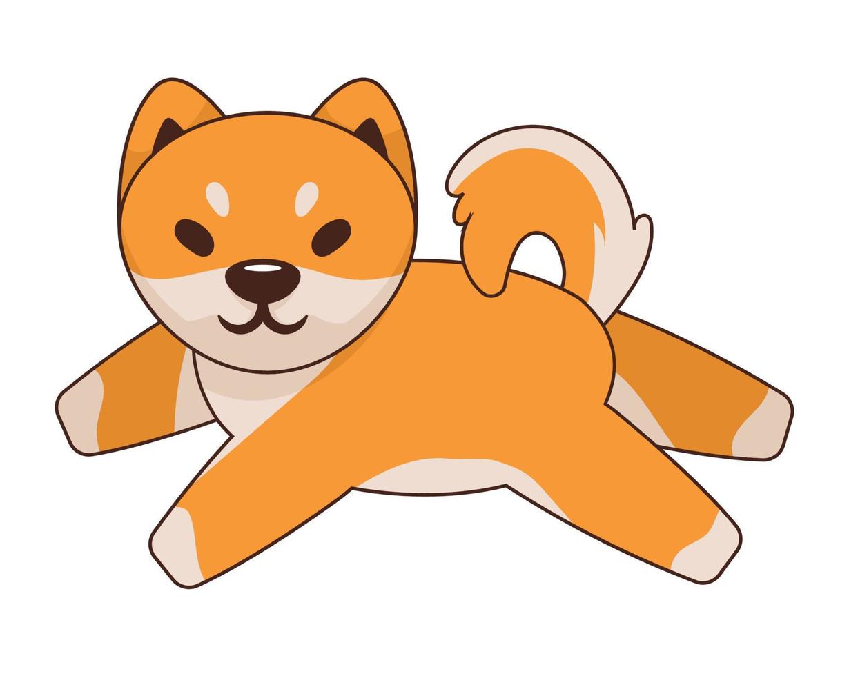 shiba inu saltando personaje vector