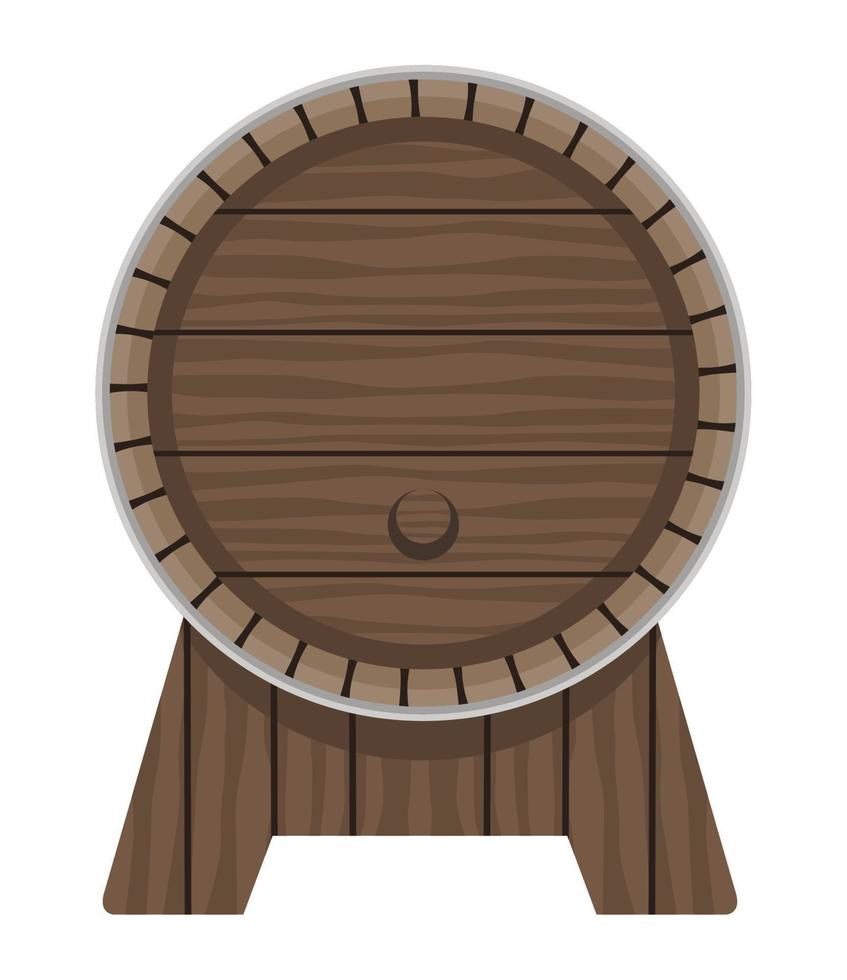 wooden beer barrel vector