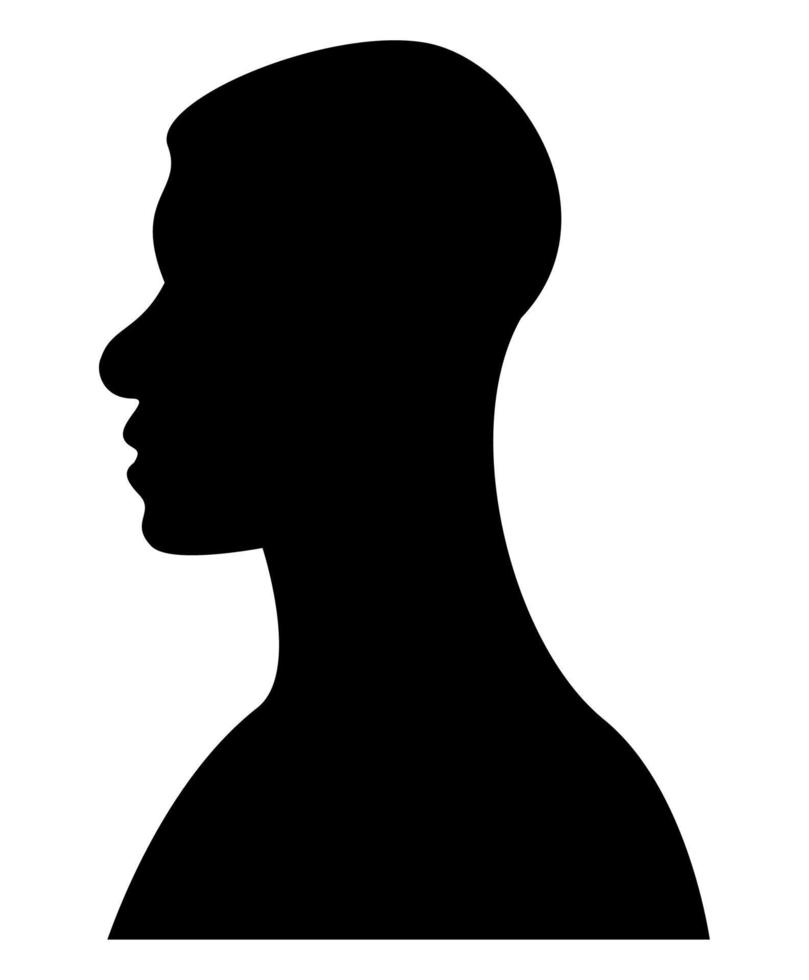 african man profile silhouette vector