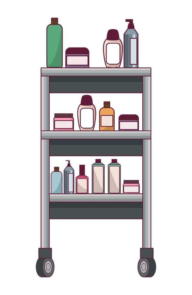 beauty salon shelf vector