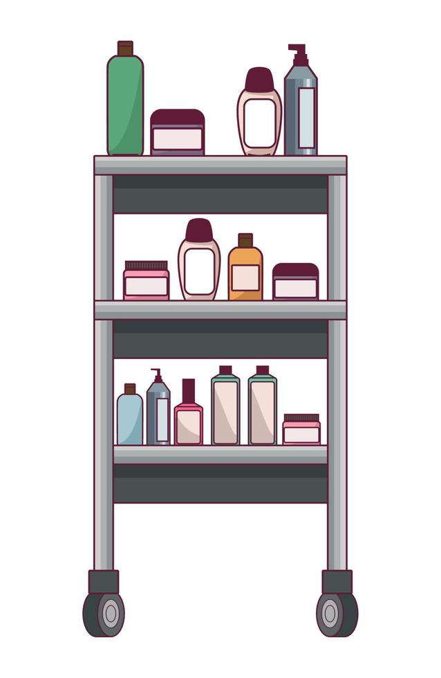 beauty salon shelf vector