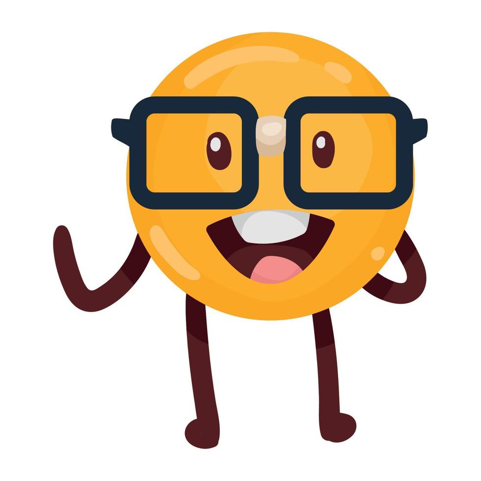 emoji feliz con anteojos vector