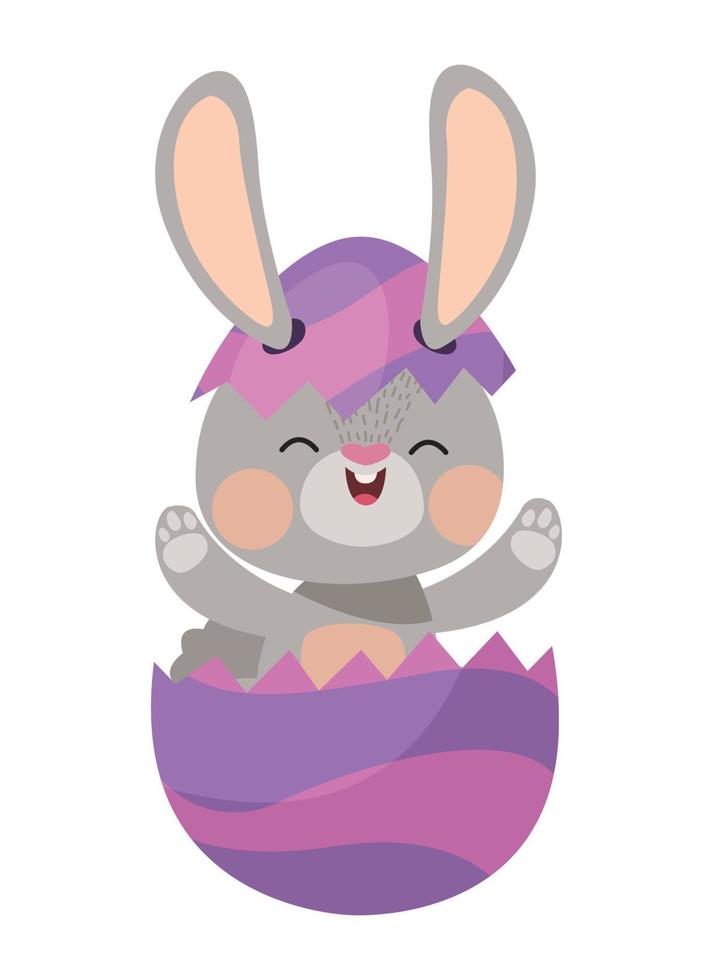 rabbit in easter egg vector