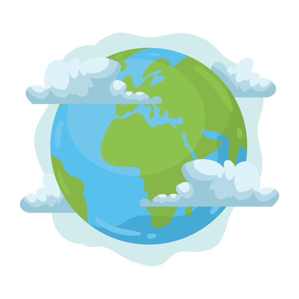 earth with clouds vector