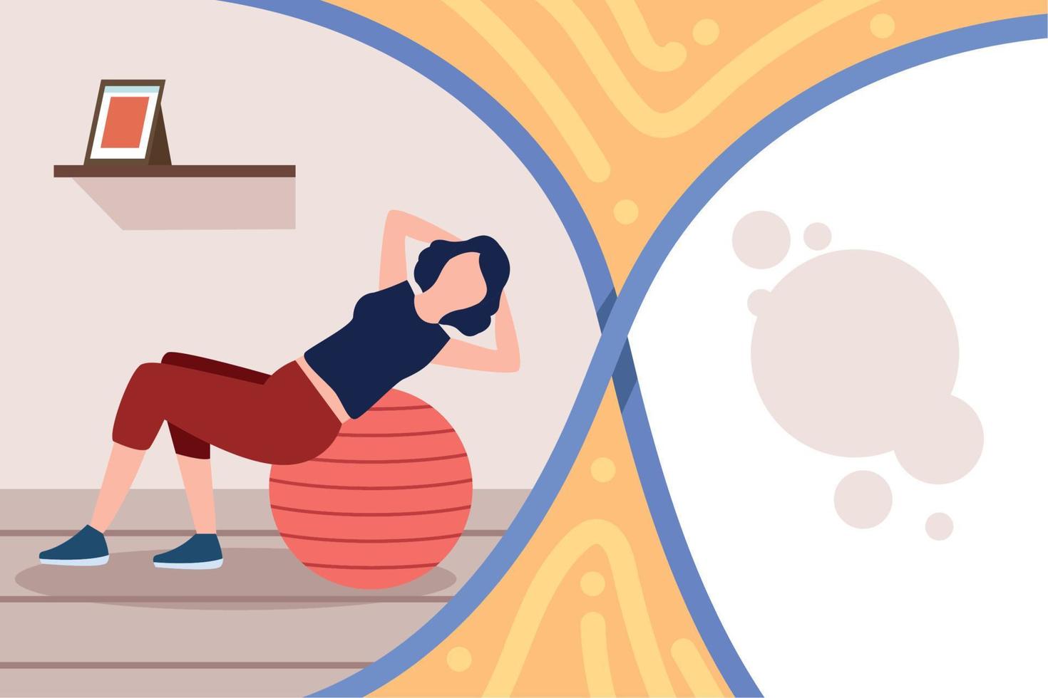 Girl doing sit ups vector
