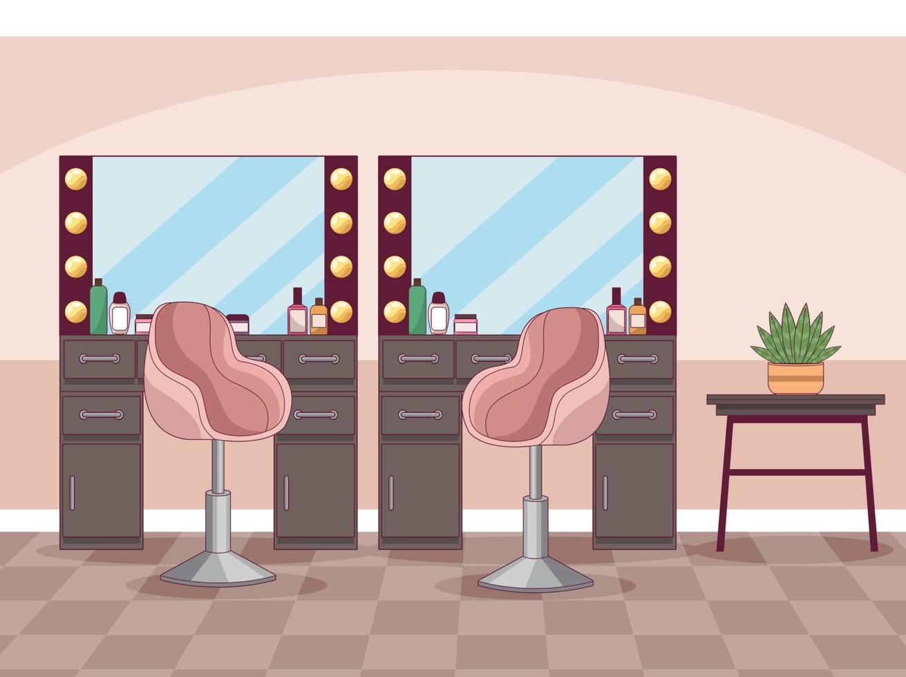 beauty salon with chairs 10429614 Vector Art at Vecteezy