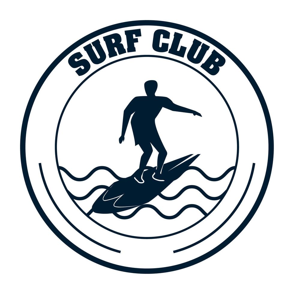 sello deportivo de surf vector