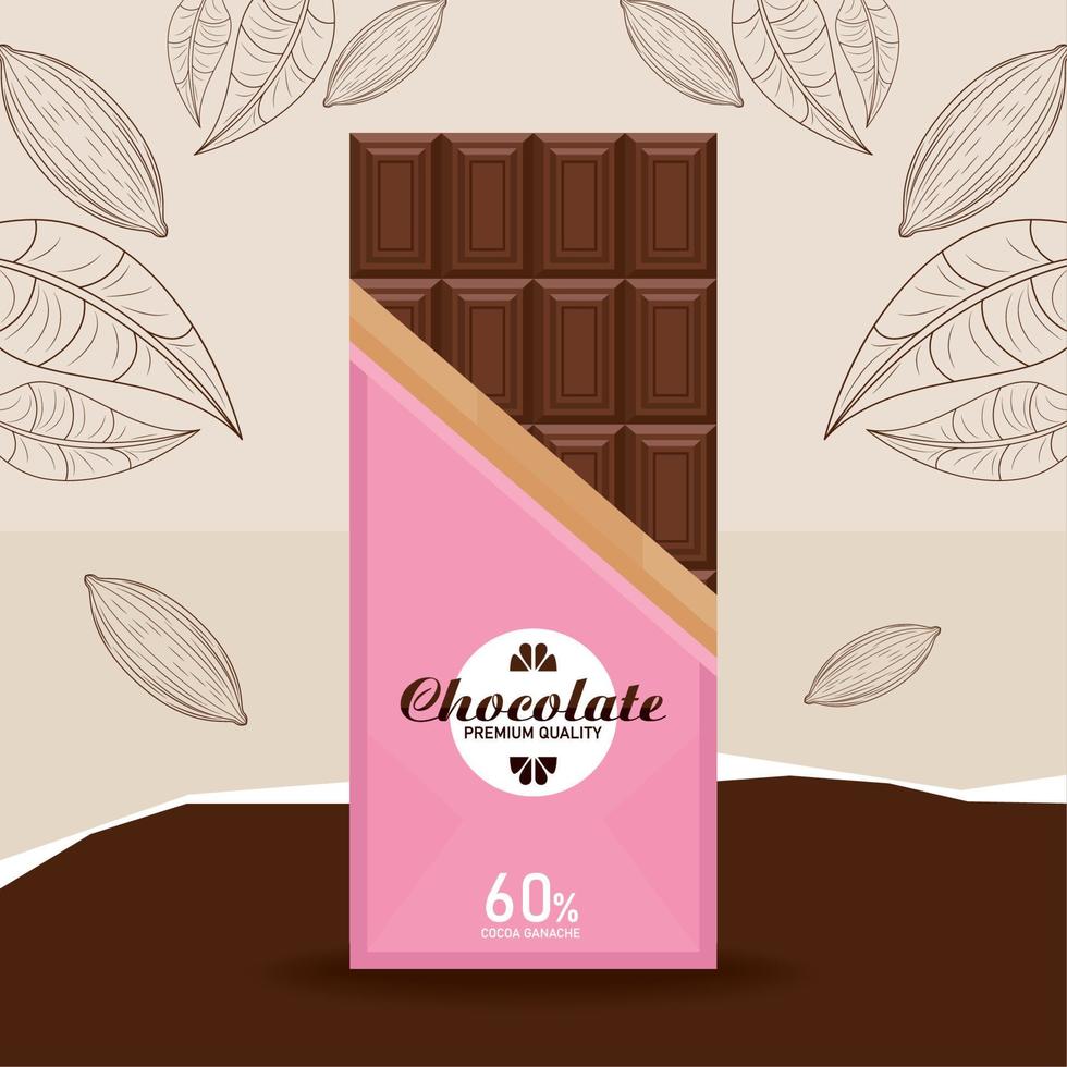 chocolate lettering in bar vector