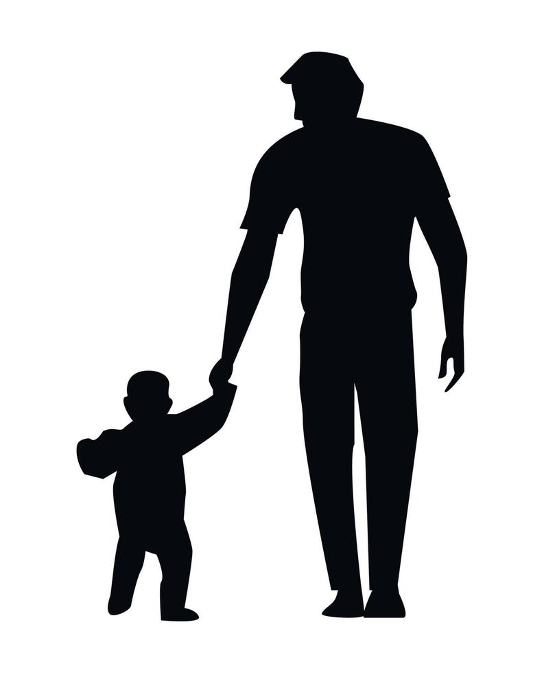 Father And Son Silhouette 10429628 Vector Art At Vecteezy