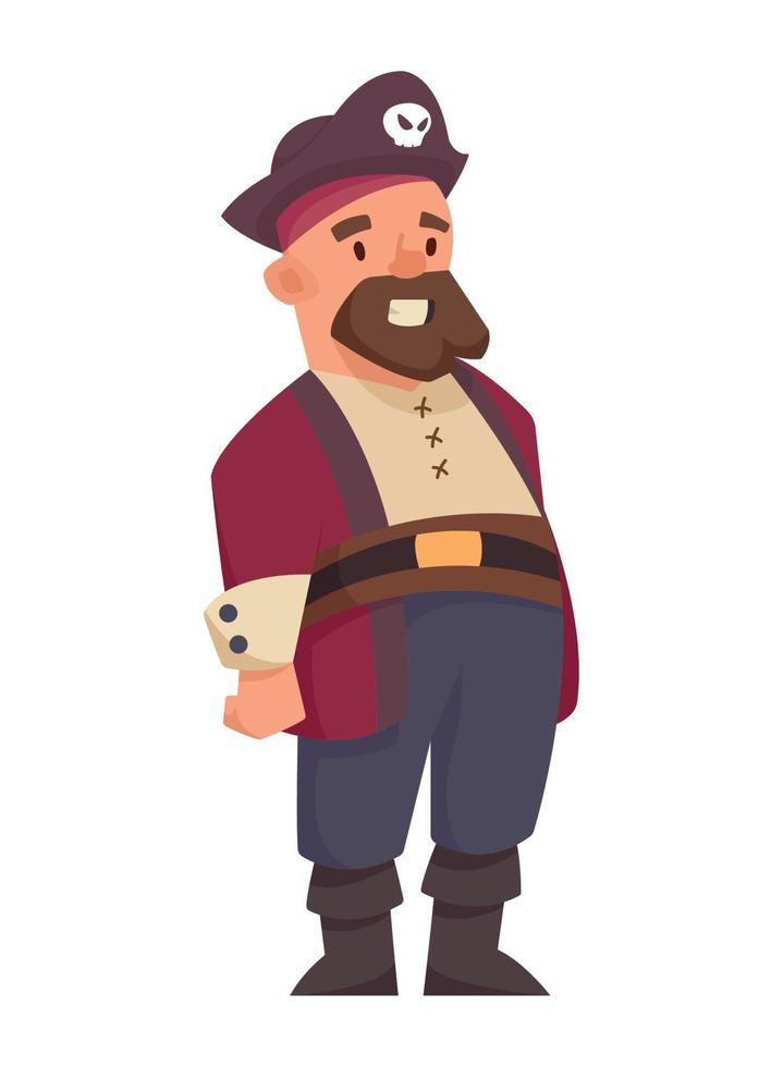 bearded pirate standing vector