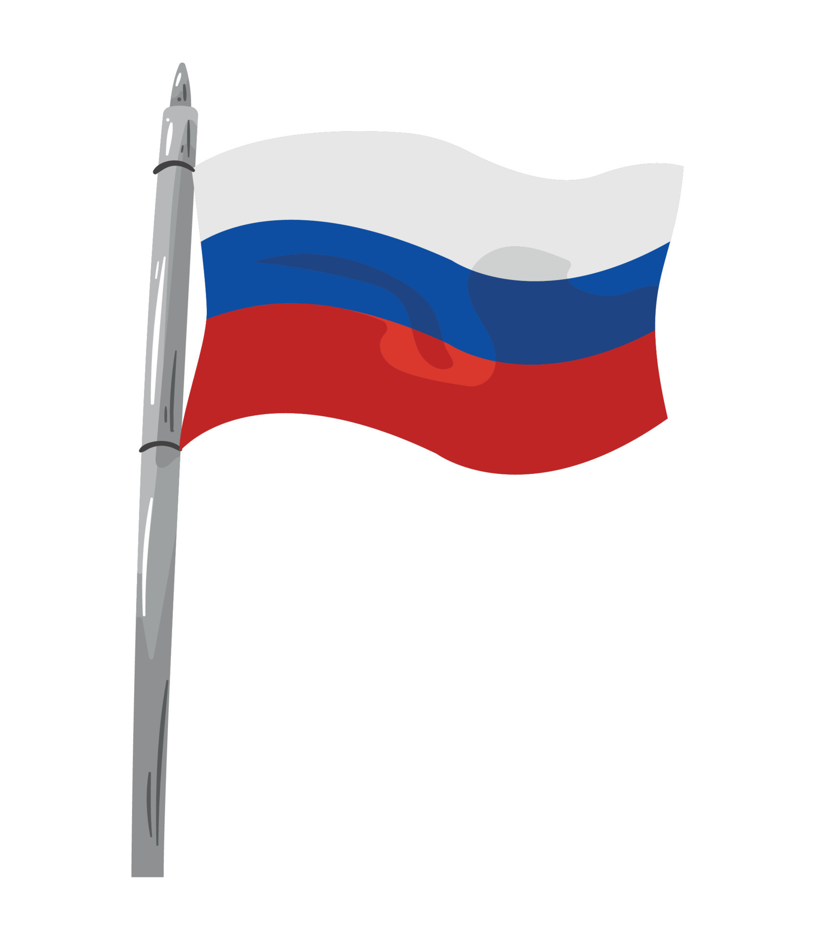 Free Vectors  31_Illustration_Russian flag, fluttering