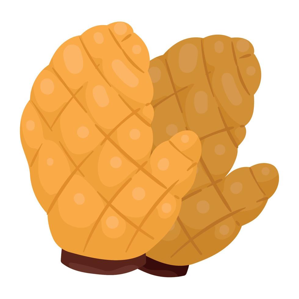 guantes de cocina amarillos vector