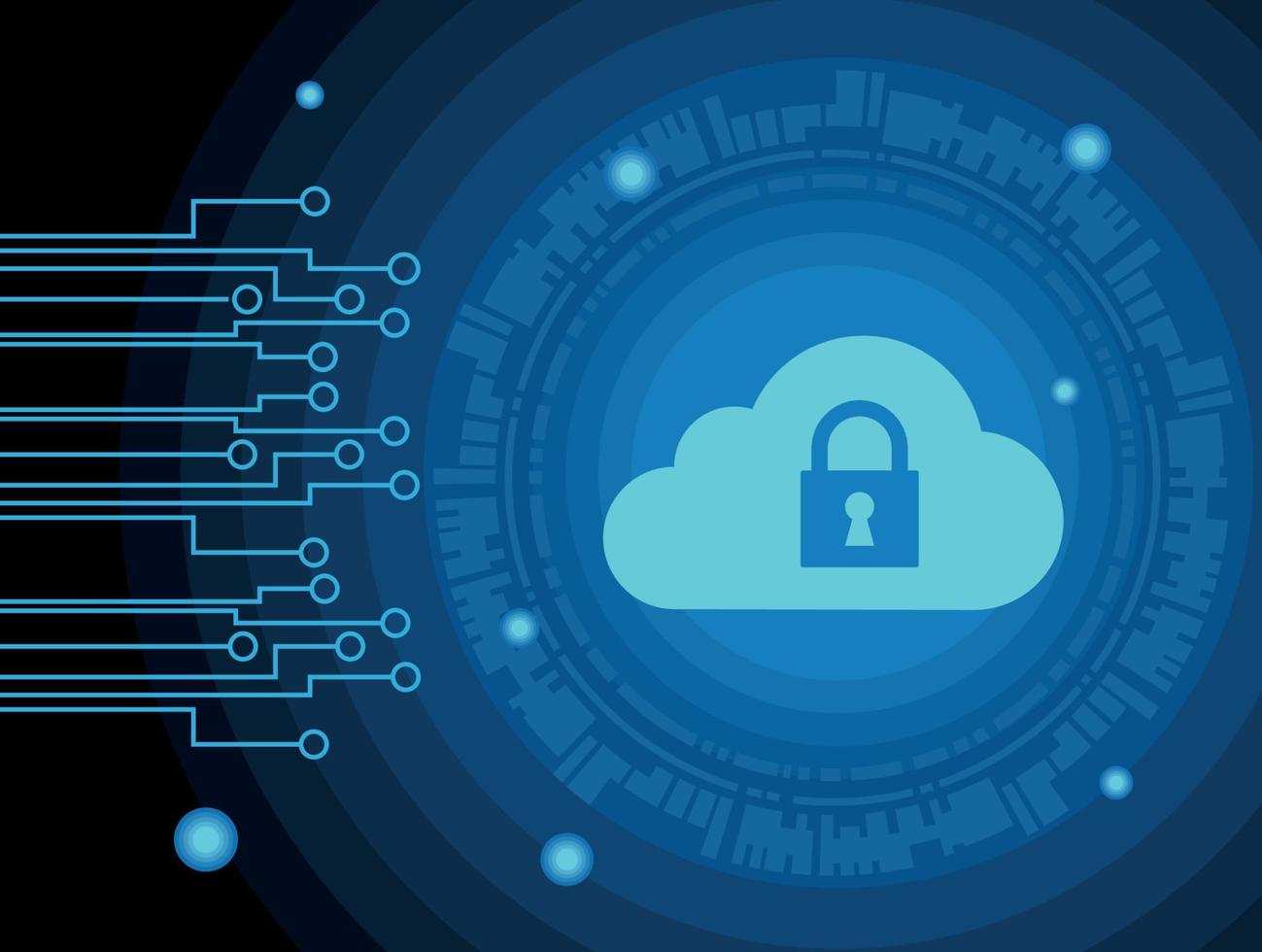 cyber security cloud computing vector