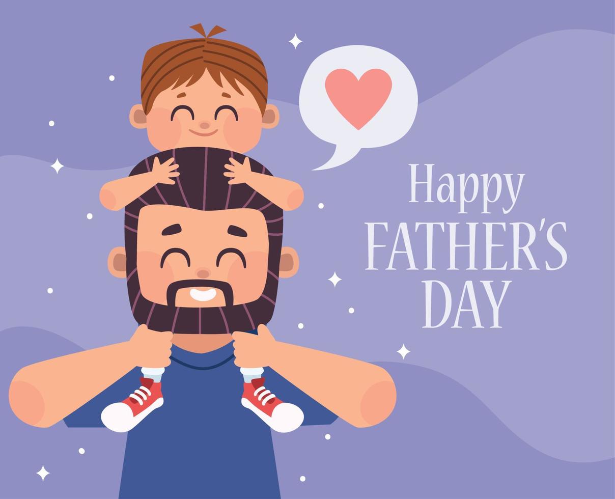 fathers day lettering card vector