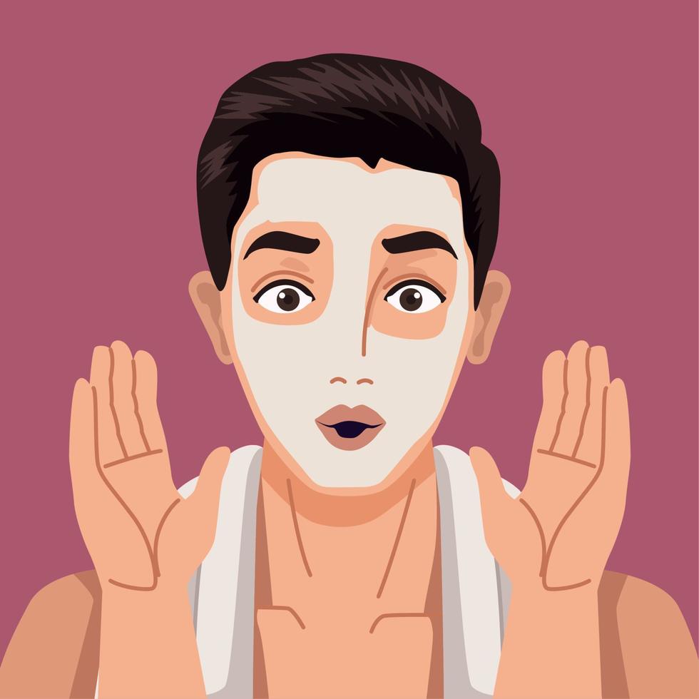 young man with mask scene vector