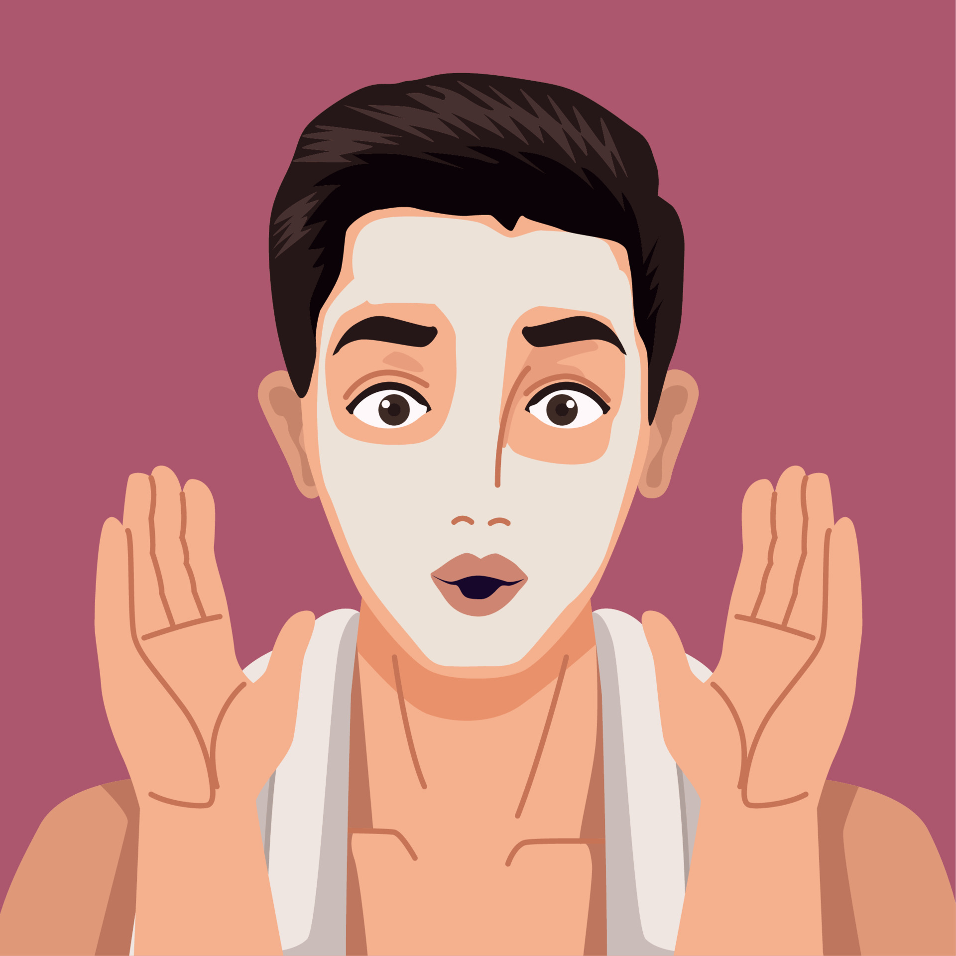 young man with mask scene 10429695 Vector Art at Vecteezy