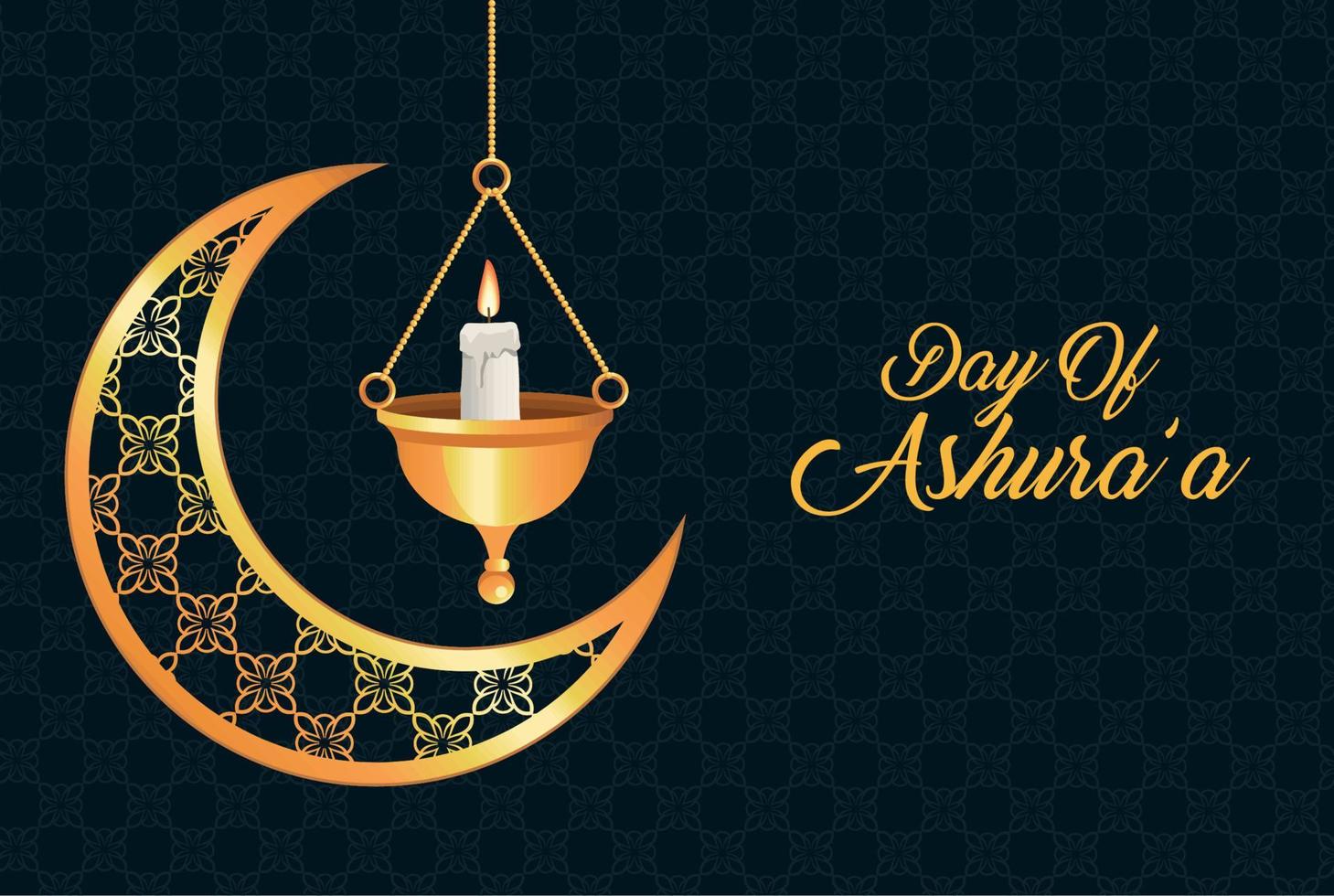 ashura day lettering golden vector