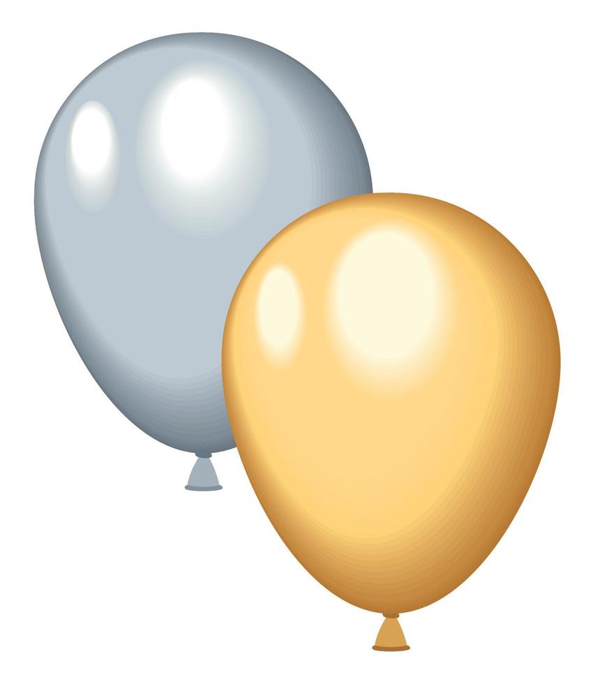 golden and gray balloons vector