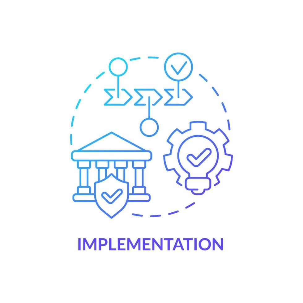 Implementation blue gradient concept icon. Providing reservation. Heritage conservation process abstract idea thin line illustration. Isolated outline drawing. vector