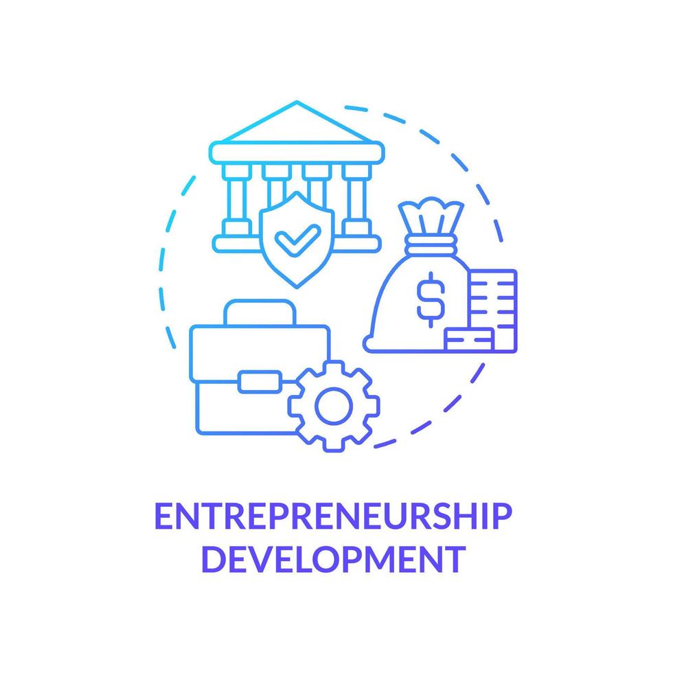 Entrepreneurship development blue gradient concept icon. Cultural heritage conservation strategy abstract idea thin line illustration. Isolated outline drawing. vector