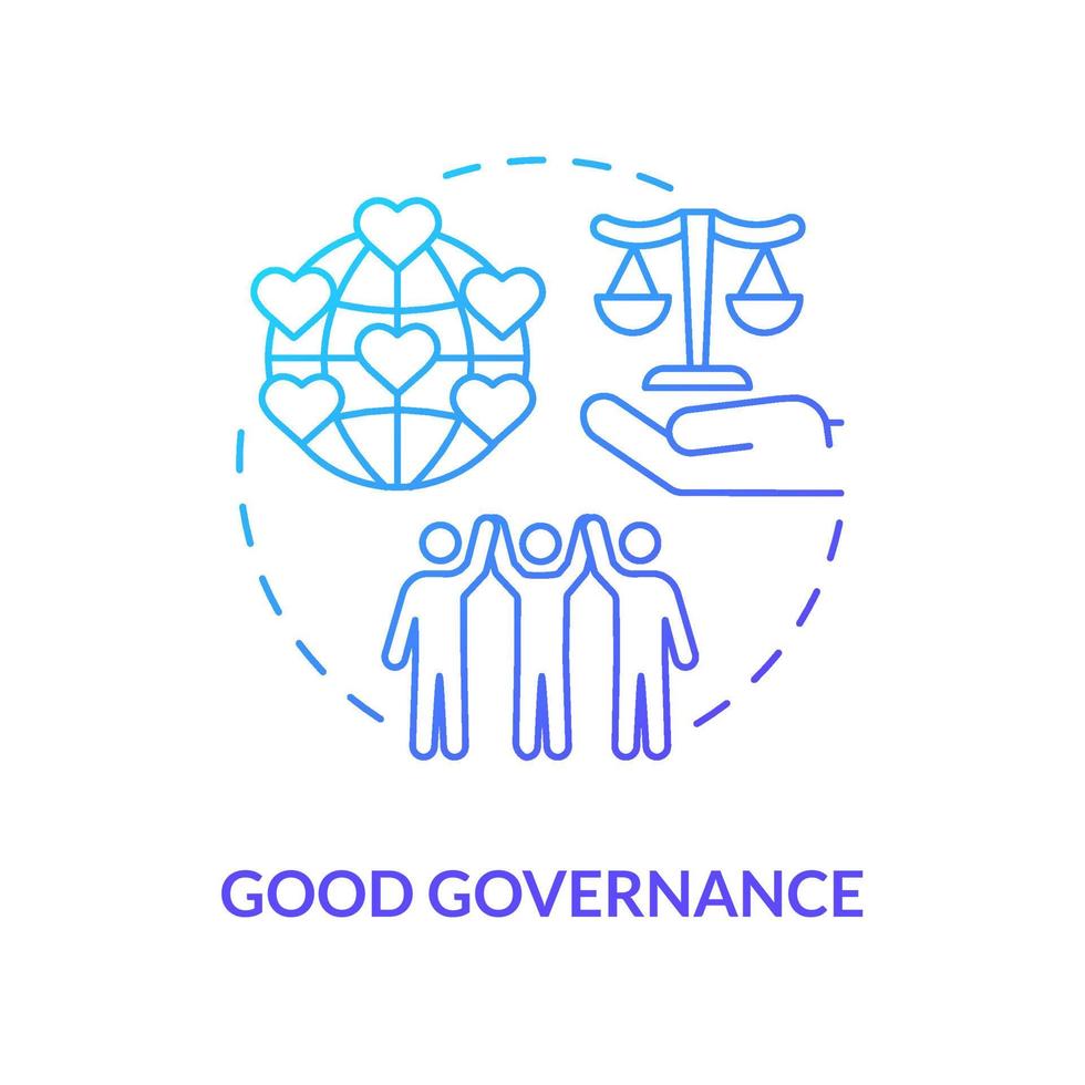 Good governance blue gradient concept icon. Public institution. International relations theory abstract idea thin line illustration. Isolated outline drawing vector