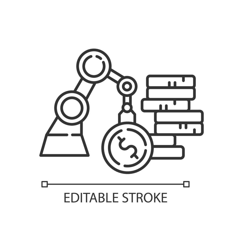 icono lineal comercial e industrial. equipamiento para oficina e industria. comercio electrónico, categorías de compras. ilustración de línea delgada. símbolo de contorno dibujo de contorno aislado vectorial. trazo editable vector