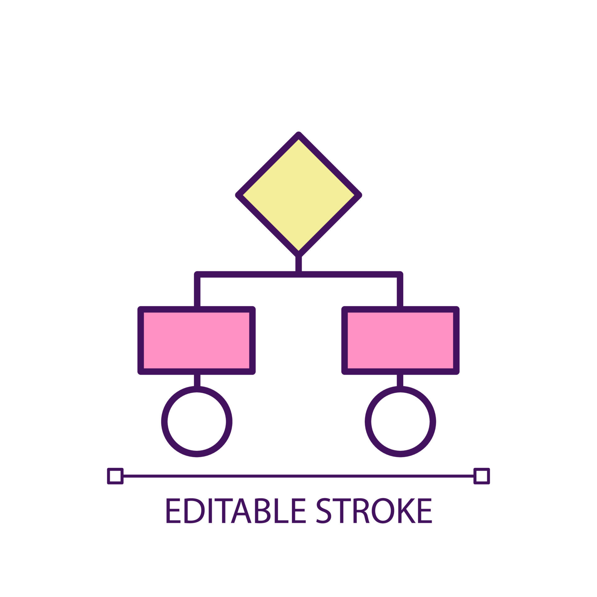 Algorithm structure RGB color icon. Mathematical problem solving. Tasks ...