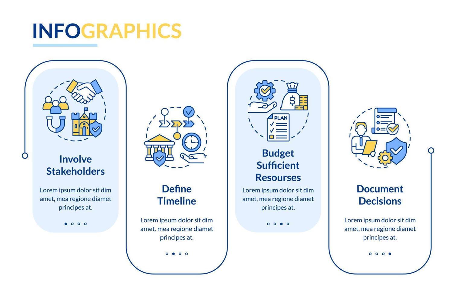 Principios de la plantilla infográfica del rectángulo de conservación del patrimonio. visualización de datos con 5 pasos. gráfico de información de la línea de tiempo del proceso. diseño de flujo de trabajo con iconos de línea. vector