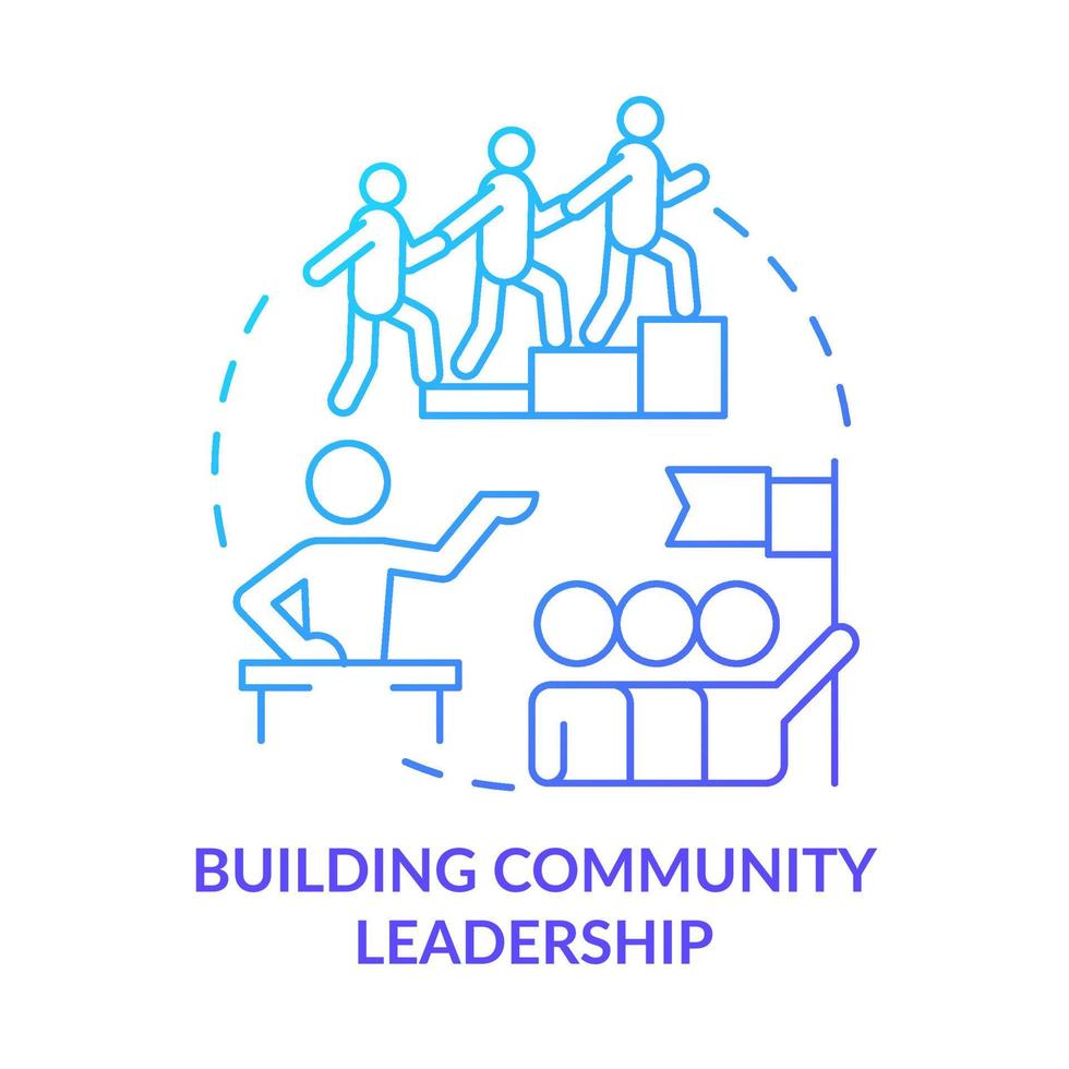 Building community leadership blue gradient concept icon. Social planning. Reason for participation abstract idea thin line illustration. Isolated outline drawing. vector