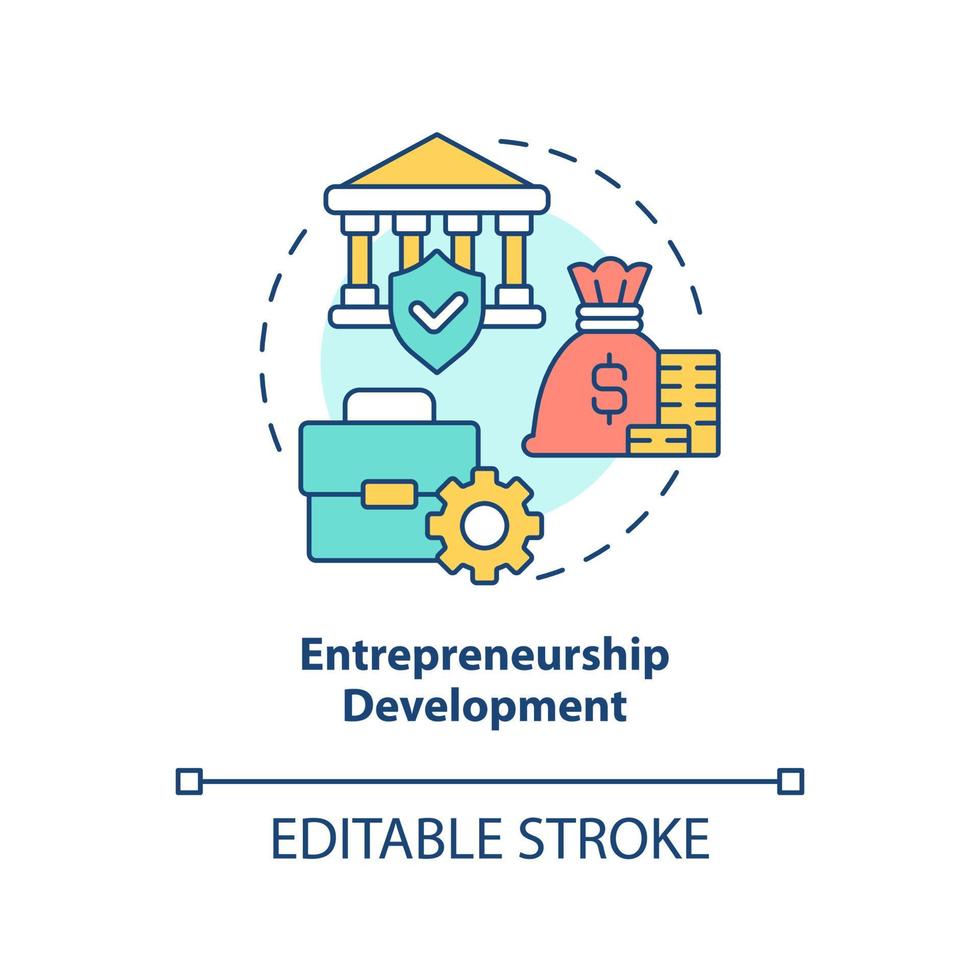 Entrepreneurship development concept icon. Cultural heritage conservation abstract idea thin line illustration. Isolated outline drawing. Editable stroke. vector