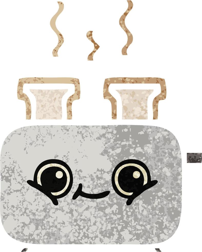 retro illustration style cartoon of a toaster vector