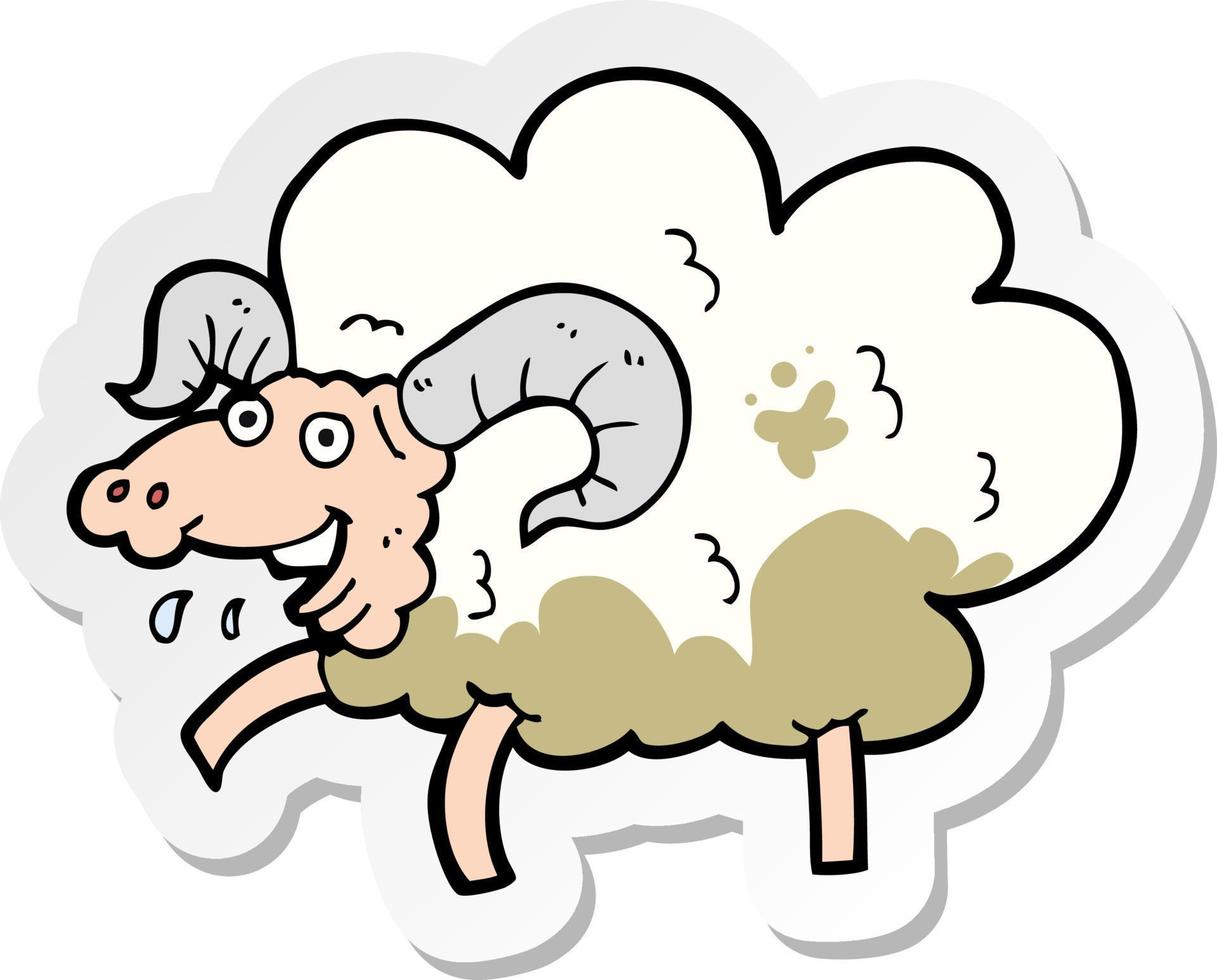 sticker of a cartoon sheep vector